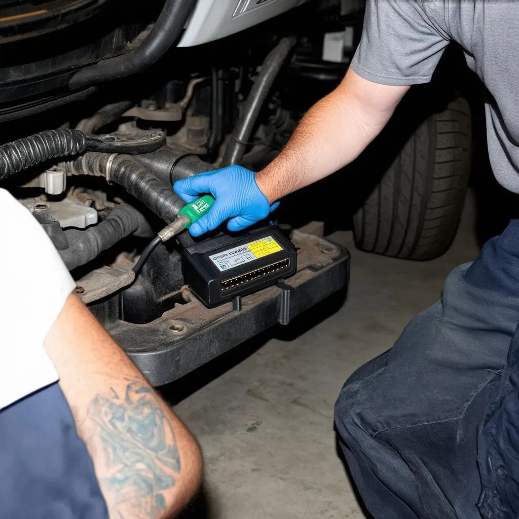 OBD scanner in use